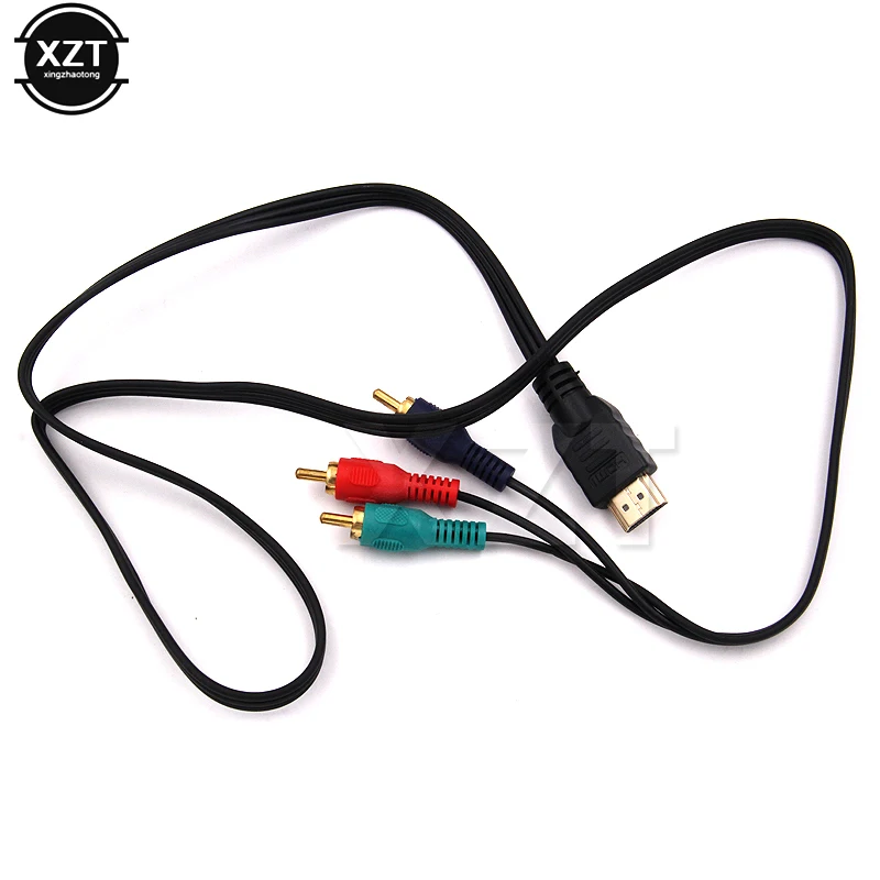 1 м HDMI-съвместим с RCA кабел, включете на 3 RCA Композитен щекер, M/M Конектор, адаптер за преобразуване на кабел, захранващ кабел, видео, Аудио AV Предавател