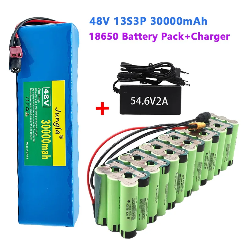 100% Originele 13S3P 48V 30Ah 1000W Литиево-йонна батерия 54,6 V Li Ion Elektrische Скутер Batterij Met Bms + Lader T Dc