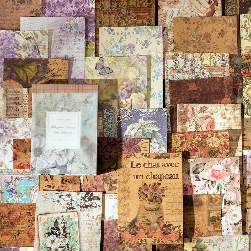 100 Листа Реколта серия от частна колекция, ретро фон, хартия, творчески декор за миксиране 