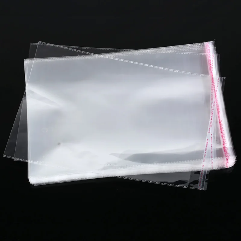 100шт прозрачни найлонови торбички, самоклеящийся запечатан пакет за опаковане на бонбони, бисквити, Отново закрываемых подарък за опаковане на пакети за бижута