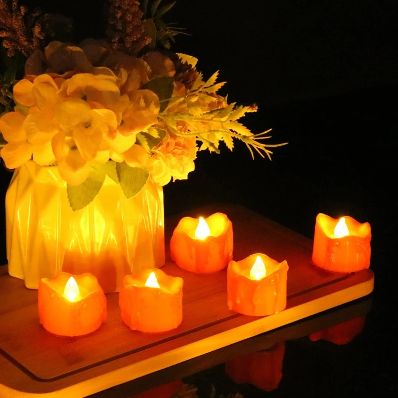 12 бр. Беспламенный led лека нощ свещ Сватбен светлина Романтични свещи J78C