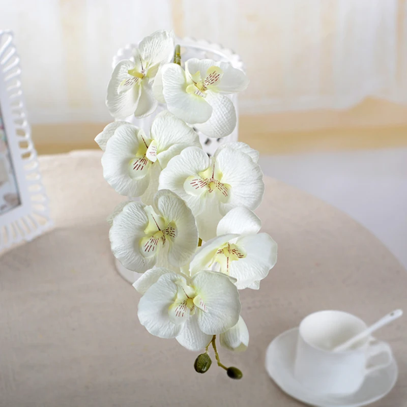 1бр 8 Глави 70 см. Изкуствени цветя, Phalaenopsis Голяма орхидея Orchidee Сватбена моделиране Цвете Занаят