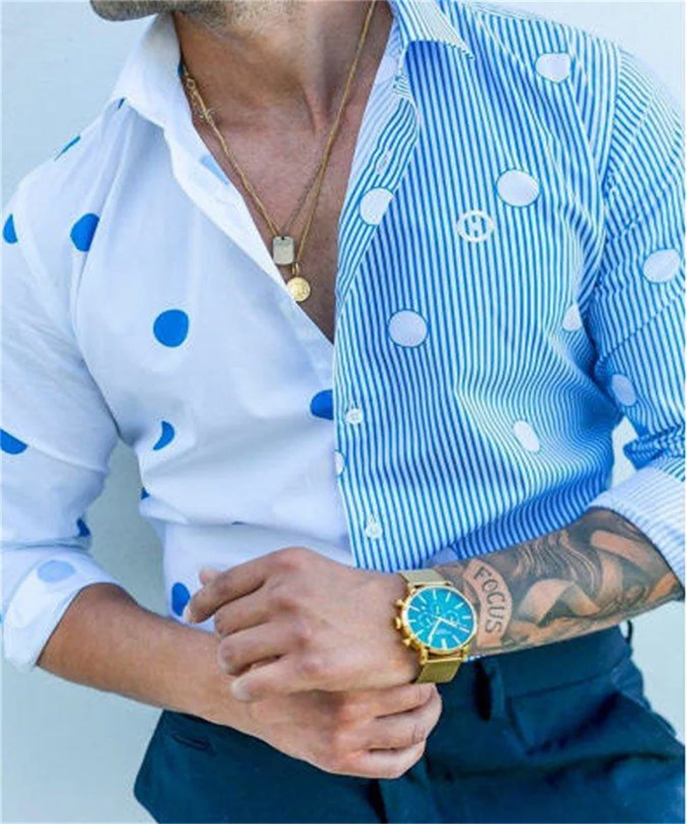 2023 Нова Мъжка риза с дълги ръкави и принтом, Мъжки Социална Луксозен Мъжки Дизайнерски дрехи, Хавайска мода, Елегантна Класическа мода