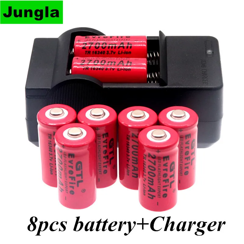 2700 mah акумулаторна 3,7 В литиево-йонна батерия 16340battery cr123a lithium за led фенерче пътни настилки, стенно зарядно устройство за батерии 16340 cr123a lithium
