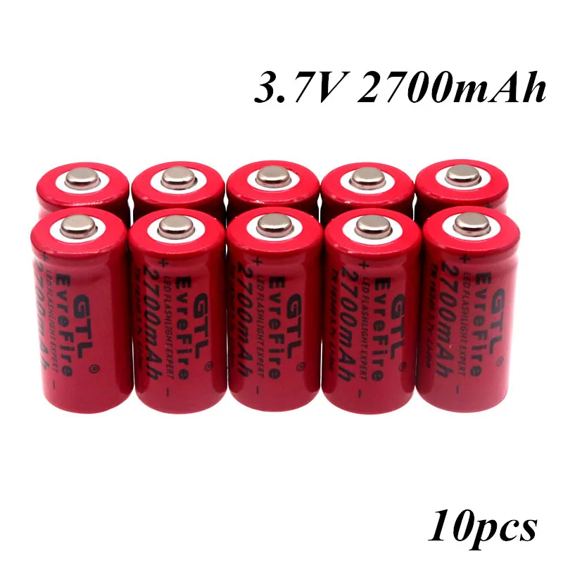 2700 mah акумулаторна 3,7 В литиево-йонна батерия 16340battery cr123a lithium за led фенерче пътни настилки, стенно зарядно устройство за батерии 16340 cr123a lithium