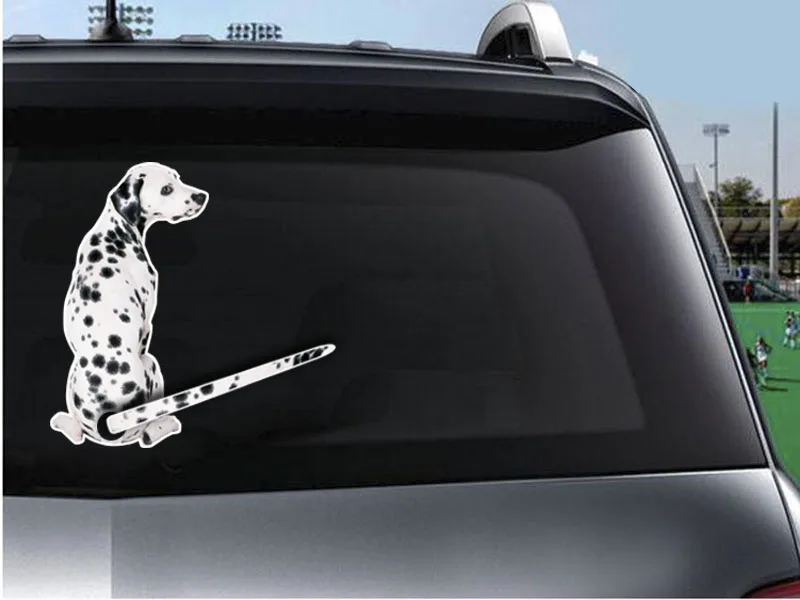 3D Автомобилни Стикери Далматинская куче, движещи Се Светлини, Светлоотразителни Стикери за Чистачки, Стикери за декор за Обратно виждане, Предното Стъкло