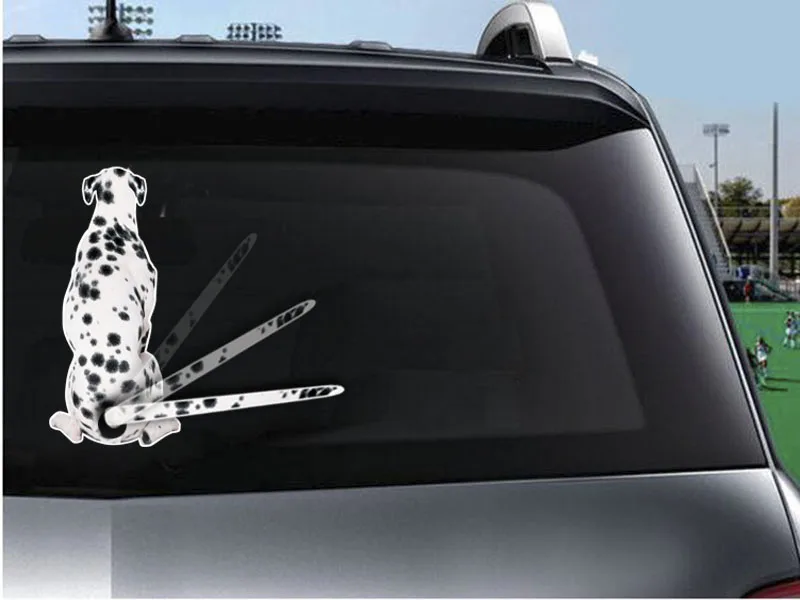 3D Автомобилни Стикери Далматинская куче, движещи Се Светлини, Светлоотразителни Стикери за Чистачки, Стикери за декор за Обратно виждане, Предното Стъкло