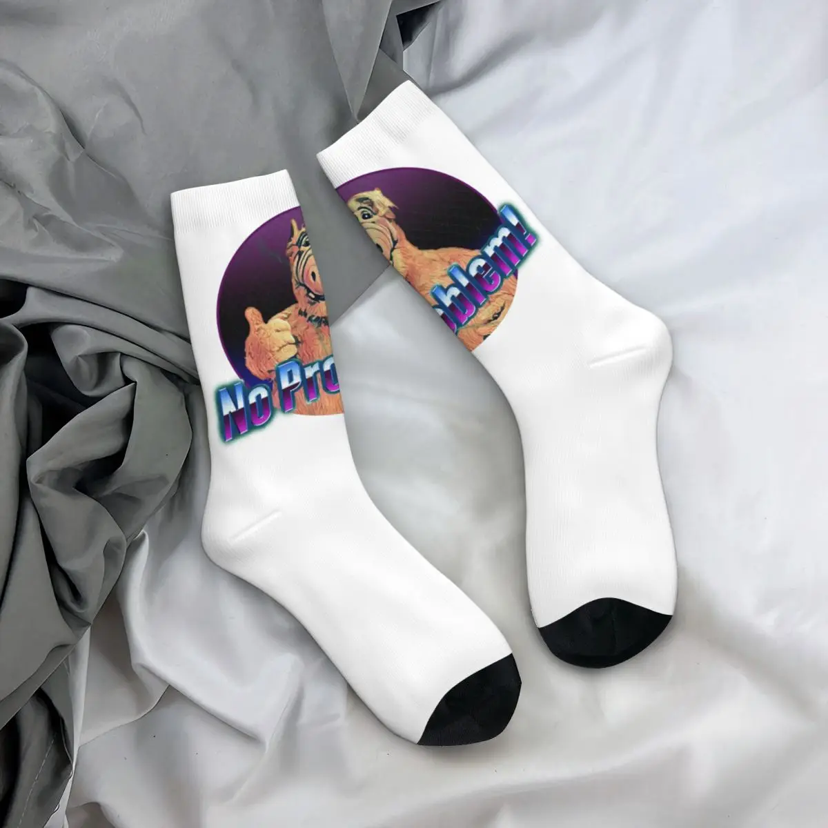 Alfs И Alfer Без проблеми, чорапи Alfs и Alfer с графичен винтажным модел, ластични чорапи със сарказъм в контрастен цвят