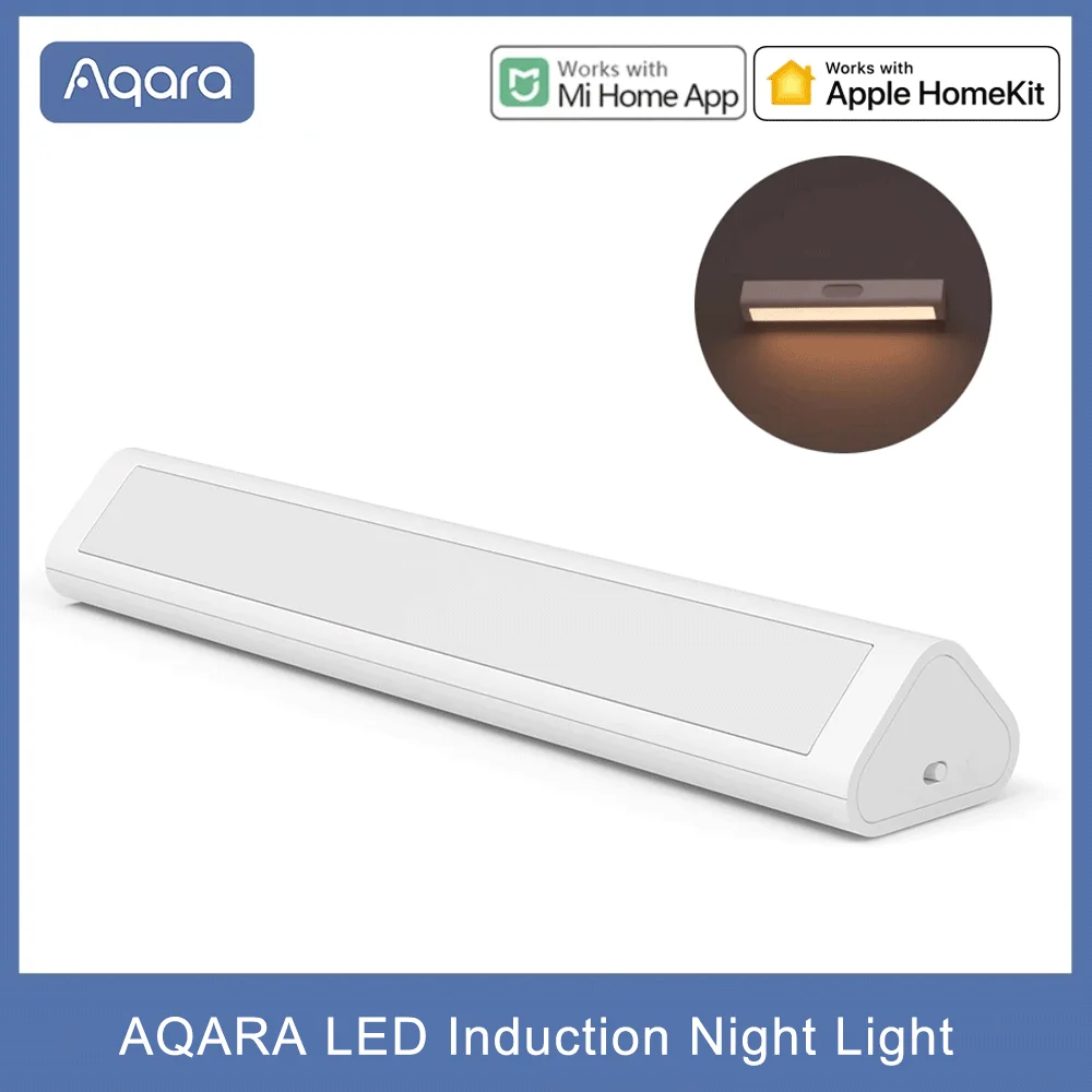 Aqara индукционный led нощна светлина Магнитна настройка на сензор за околната светлина на човешкото тяло, на 2 нива, контрол на яркостта, на 8 месеца в режим на изчакване