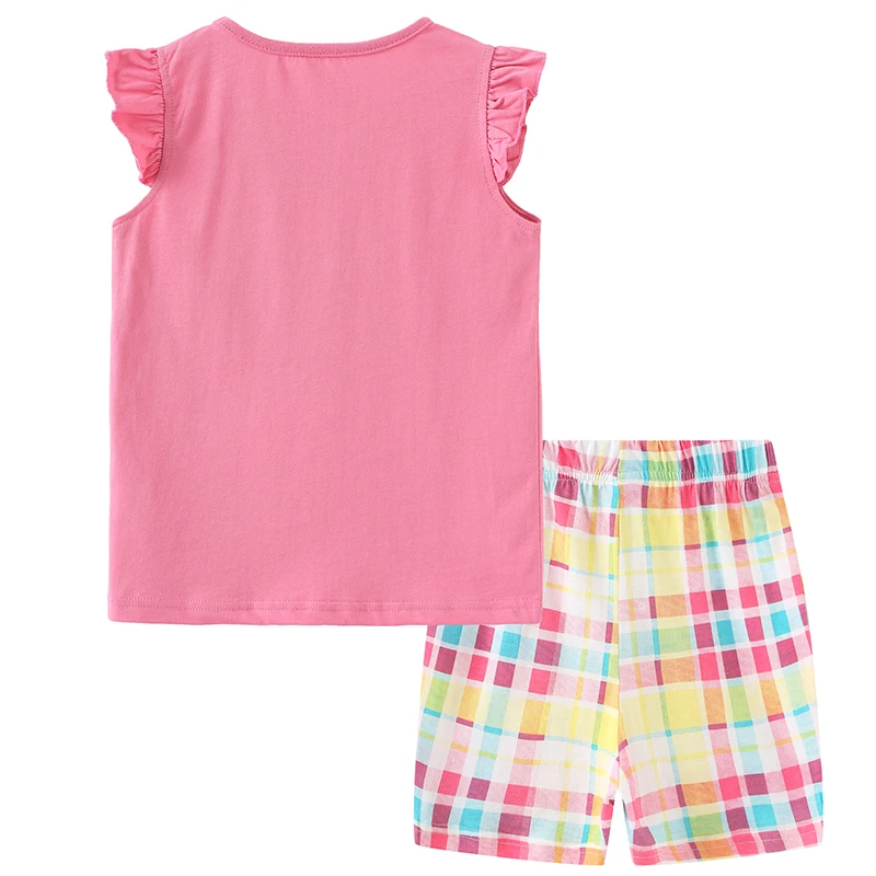 Bumeex/Летни дрехи за малките момичета, памучен тениска и къси панталони, комплект дрехи, модни скъпа летни дрехи за момичета, детски дрехи