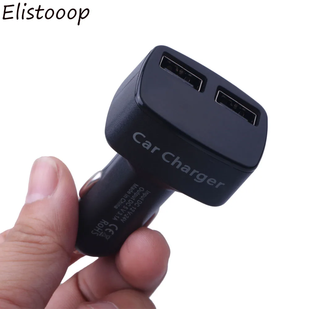 Elistooop зарядно за кола с два USB-болт, универсална цифрова led дисплей, адаптер dc 5 3.1 A, измерване на напрежение, температурата, ток, тестер