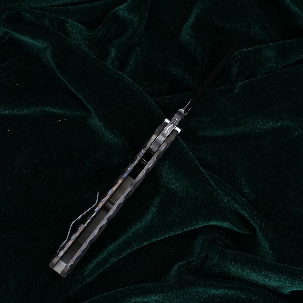 Kanedeiia ST SMF Титановая дръжка D2 Нож с шарикоподшипником, Тактически сгъваем Нож за Къмпинг, Лов, Оцеляване на открито, EDC Инструменти