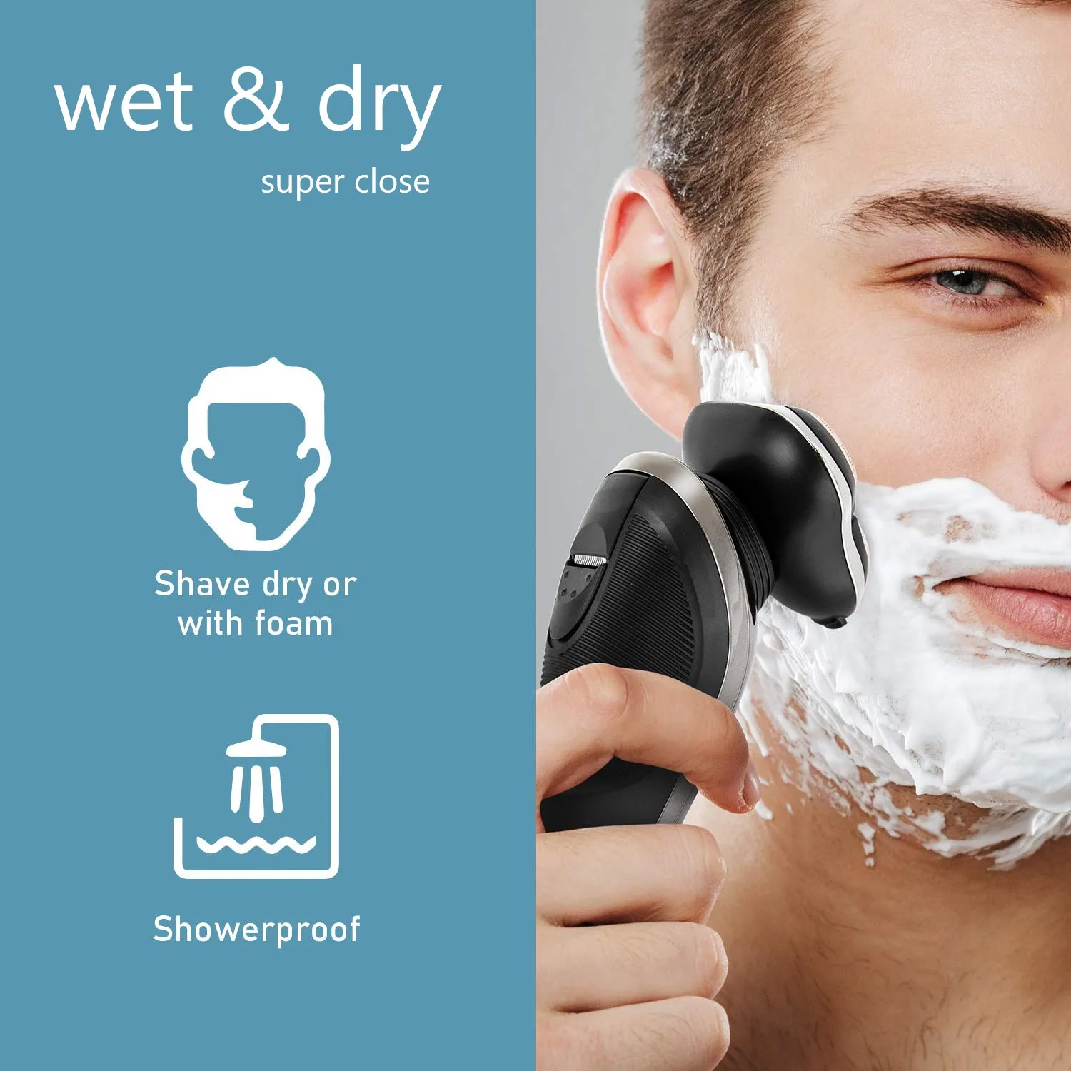 Kemei 1716 Влажността на сухата акумулаторна професионална електрическа самобръсначка за оформяне на брада, електрическа самобръсначка за мъже, машина за бръснене на лицето е умен почистване