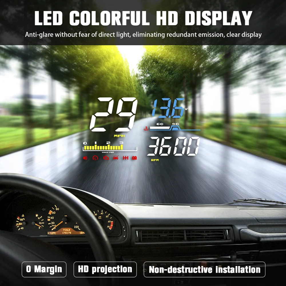 NOYAFA NF-D5000 led авто централен дисплей, проекторът на предното стъкло, HUD, сот, Скоростомер за електронни аксесоари