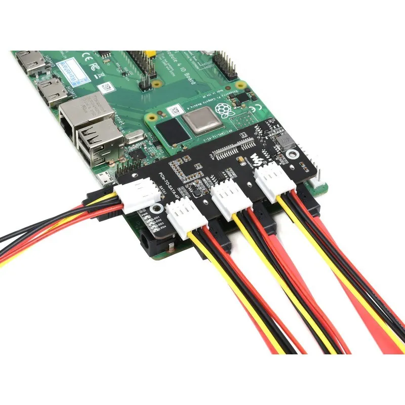 Raspberry Pi CM4 PCIe-SATA Удължител 6Gpbs Високоскоростен интерфейс PCIe-4-Ch SATA 3.0 за таксите, Raspberry Pi Изчислява Module 4