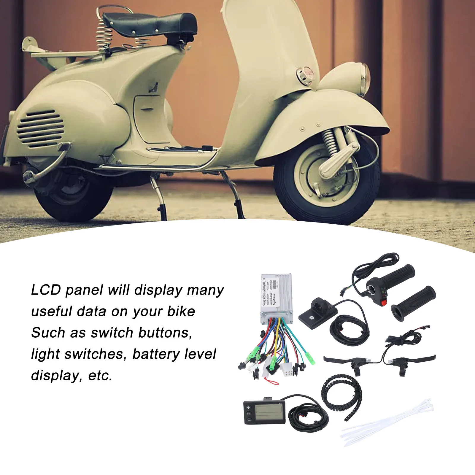 S866 LCD панел с метален корпус с канали Комплект контролери на двигателя електрически велосипед за промяна