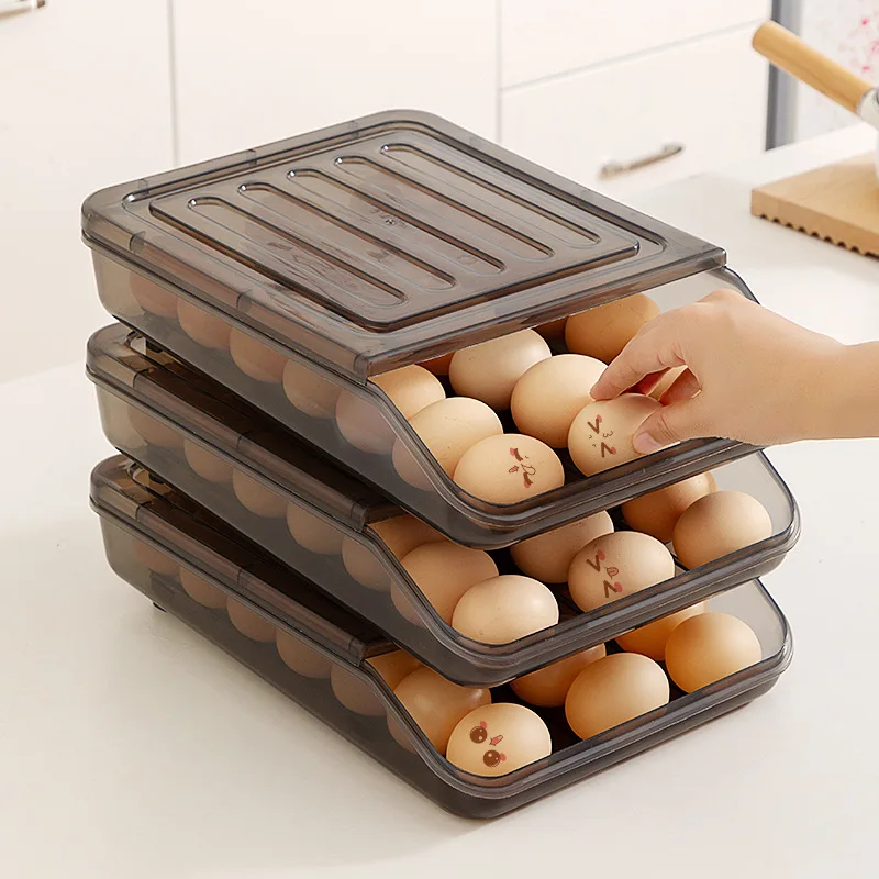 Автоматична кутия за яйца, многопластови стелажи, държач за хладилник, кутия за съхранение на пресни яйца, кошница за яйца, контейнери за съхранение на багаж, кухненски организаторите