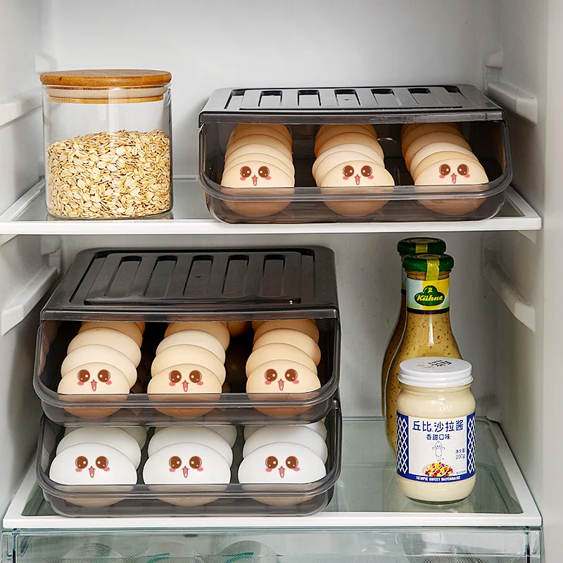 Автоматична кутия за яйца, многопластови стелажи, държач за хладилник, кутия за съхранение на пресни яйца, кошница за яйца, контейнери за съхранение на багаж, кухненски организаторите