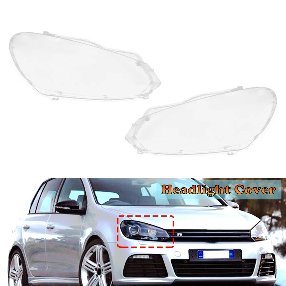 Автомобилна ляв фар, лампа, прозрачна капачка за обектива, капачка фарове за VW Golf 6 MK6 R 2009 2010 2011 2012