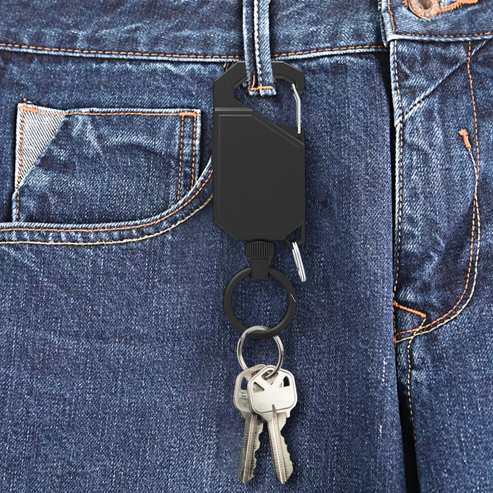 Анти-изгубен лесно заключване въже обтегач автоматично прибиращ се обтегач на притежателя ключодържател скоба за колан, раница за мъже, жени, ключовете за колата притурка