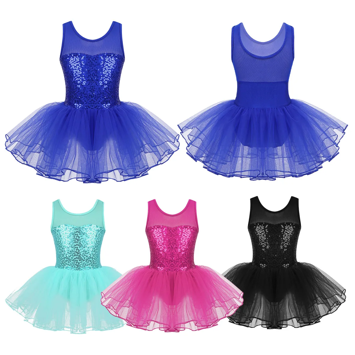 Балетное рокля-пакетче с лебед за деца, танцови без ръкави, сетчатое срастване, пайети, гимнастически трика, балетное рокля за момичета