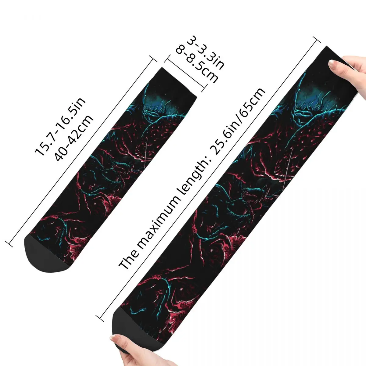 В Nightmareby Findteesle контрастни Цветни чорапи Руло одеяла Ластични чорапи Хумор Графичен Класически отглеждане на Dark Souls