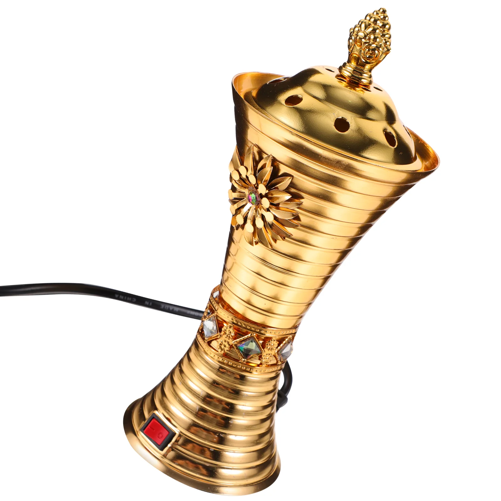 Вставляемая горелка Електрическа титуляр за тамян горелки Близък Изток 9X21 см Ароматни Златното украшение Желязо