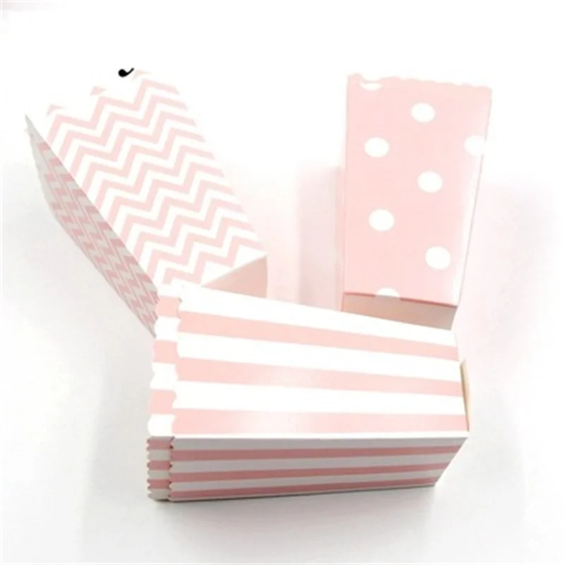 Гореща разпродажба, хартиена кутия за пуканки с бонбони, розово-синята пастельная дъгова прибори за парти в чест на рождения Ден, посуда и прибори за душата на детето