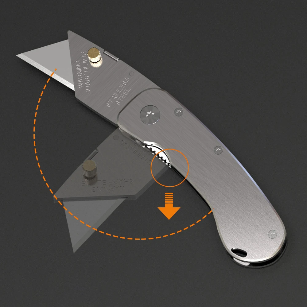 Джобен нож ЕРП от неръждаема стомана, многофункционален нож за рязане на кутии електротехници, Преносими промишлени сгъваеми ножове за рязане на хартия