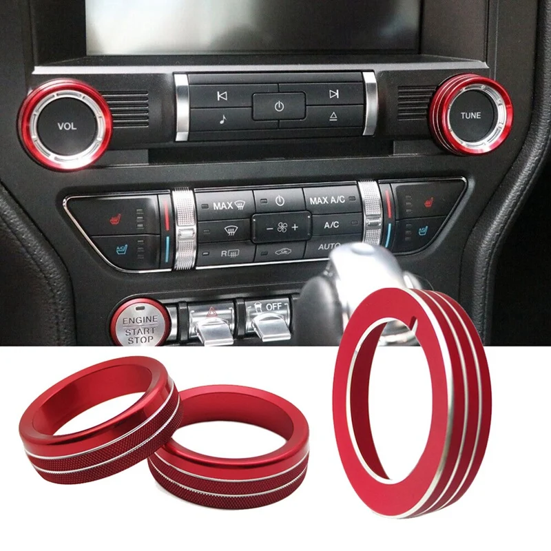 Дръжка Аудиофары Централна Конзола, декоративни пръстен, пръстен за вътрешната дръжка, автоаксесоари за Ford Mustang 15-20