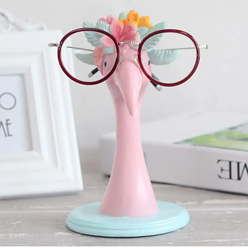 Държач за очила от смола под формата на фламинго, творчески държач за очила ръчно изработени, поставка за очила, ръчно изработени, Елегантен Розов титуляр за фламинго