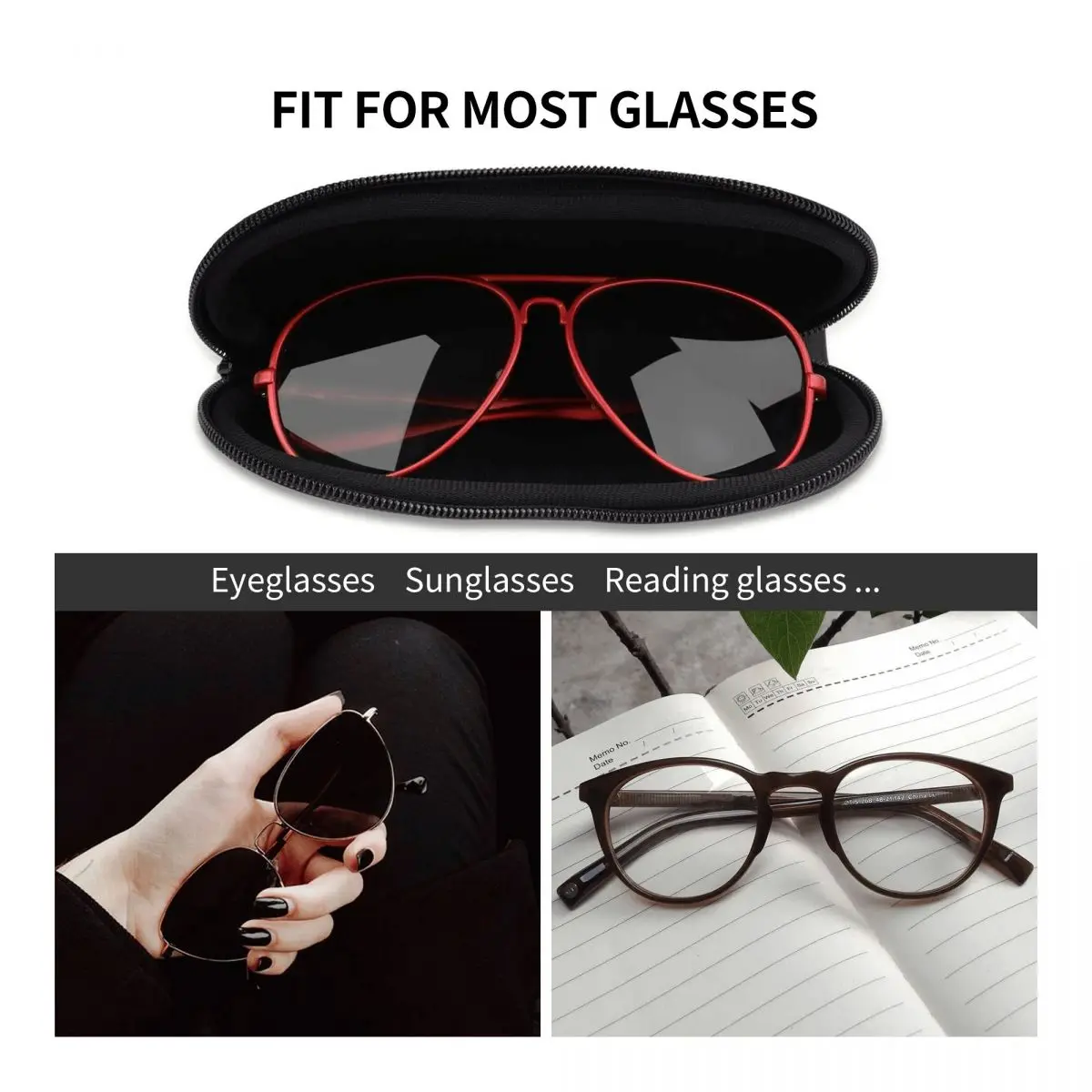 Захарен Череп Хоризонтален калъф за очила Червени цветя Разпечатки За Четене Тенденция на Слънчеви Очила и Чанта Ключодържател Мъжки Дамски Очила За Съхранение