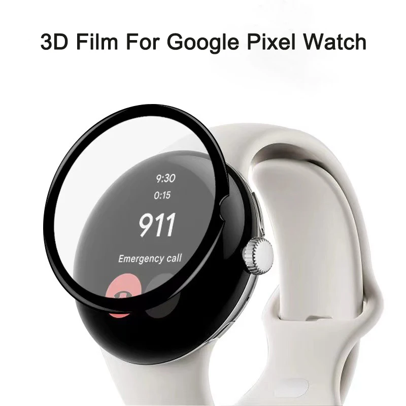 Защитно фолио с 3D извит край за Google Pixel Watch, устойчиво на надраскване фолио за аксесоари Google Pixel Watch