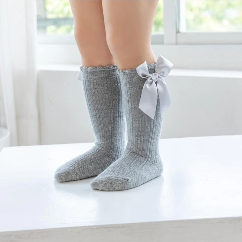 Изработена Бантиком Чорап за Деца, Дишащи Дълъг Чорап, Вязаная тръба Дантела за 0-3 години - Директен доставка