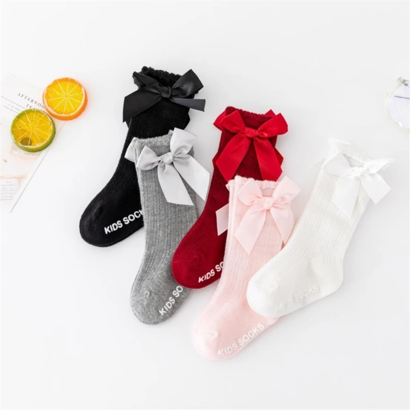Изработена Бантиком Чорап за Деца, Дишащи Дълъг Чорап, Вязаная тръба Дантела за 0-3 години - Директен доставка