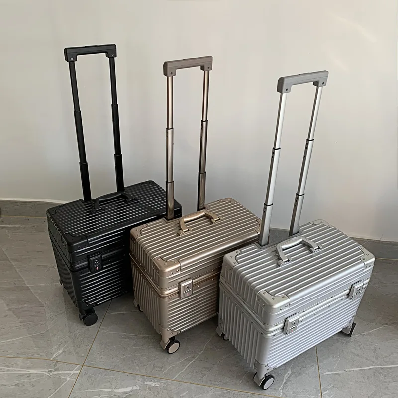 Калъф за пилот, багаж, 16 см, 18 см, 20 см, универсално колело, алуминиева рамка, кутия за снимки, с малък куфар