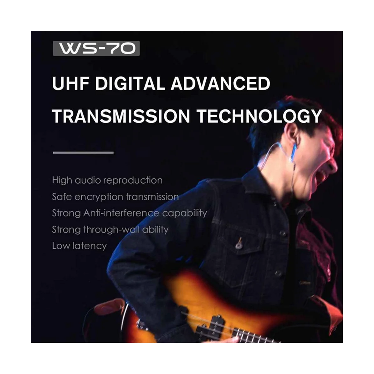 Китара предавател-приемник SWIFF WS-70 Мини-цифрова безжична система богат на функции гитарная система за бас-електрически китари