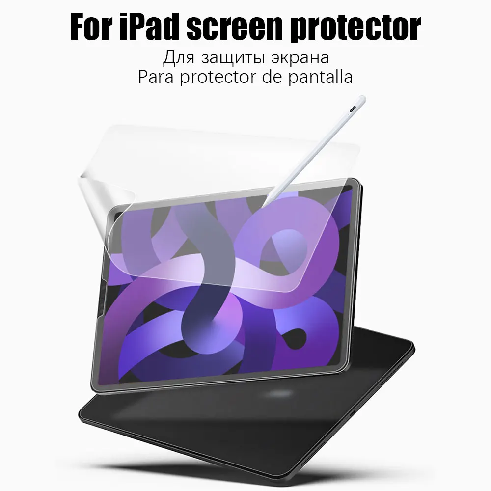 Книжен Текстурная филм, Като За Ipad 5 Air 2022 4 Mini 6 3 2, Защитно фолио за екрана на Ipad Pro 11 10,2 8 9 9-то поколение 2020 2021 9,7