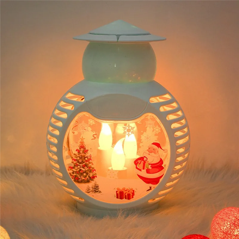 Коледен фенер със снежна топка, plug чрез USB и работи на батерии, въртящ се, с водни искри, прожекционен фенер с подсветка, Коледа