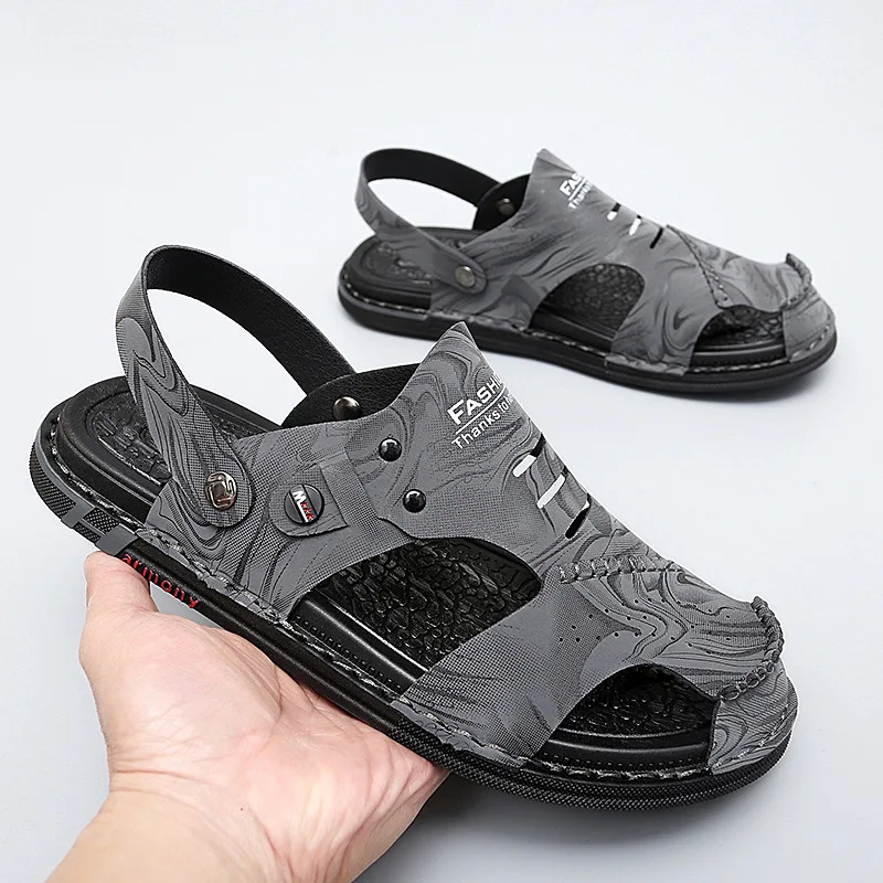 Лято 2023, Новост, Мъжки обувки Големи Размери, Градинска Мода Универсална Ежедневна Плажни обувки с Изрезки, Мъжки Sandalias Hombre