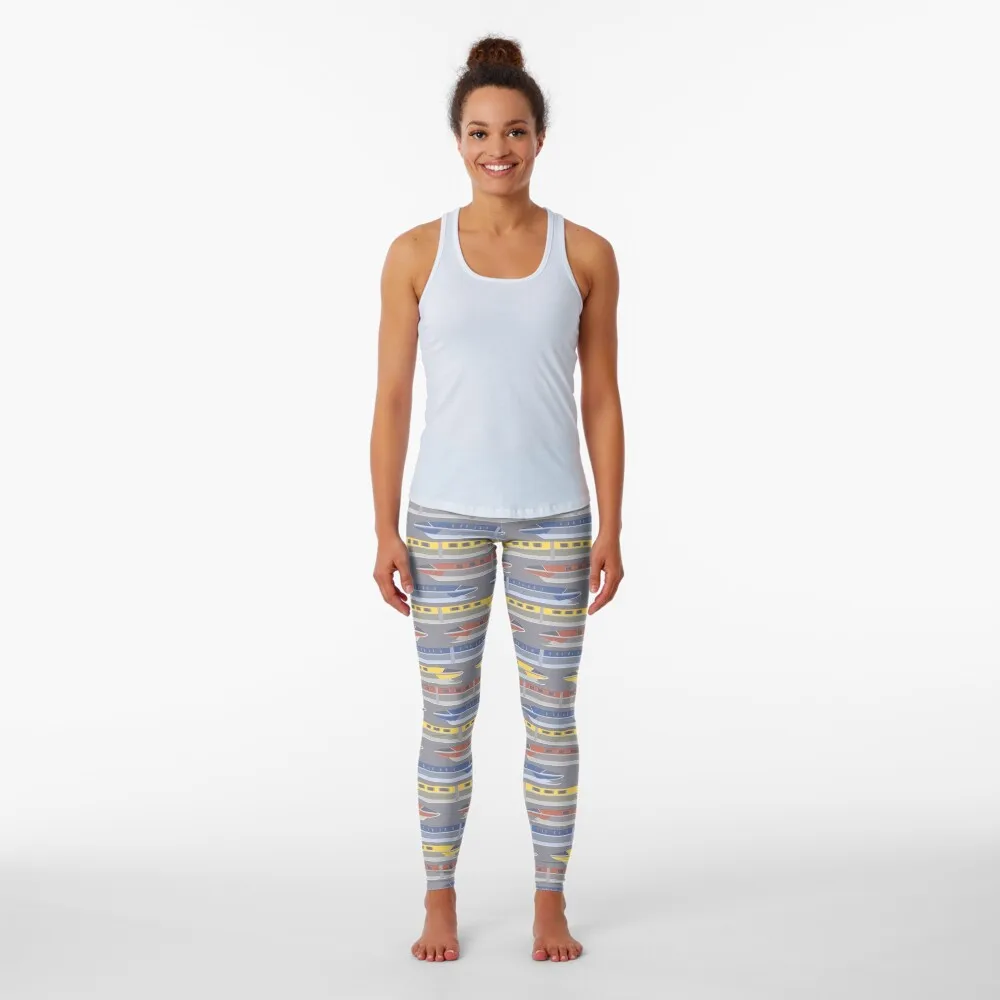 Многоцветни монорельсовые път (ретро-полутонове Mark I) Гамаши женски гамаши, панталони, спортни панталони