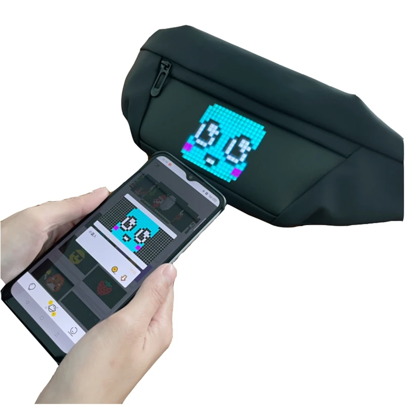 Модерен Преносим нагрудная чанта с мига на осветление, led панел на екрана на дисплея, Спортна чанта за джогинг, пътуване, скално катерене, кутия през рамо, чанта-прашка