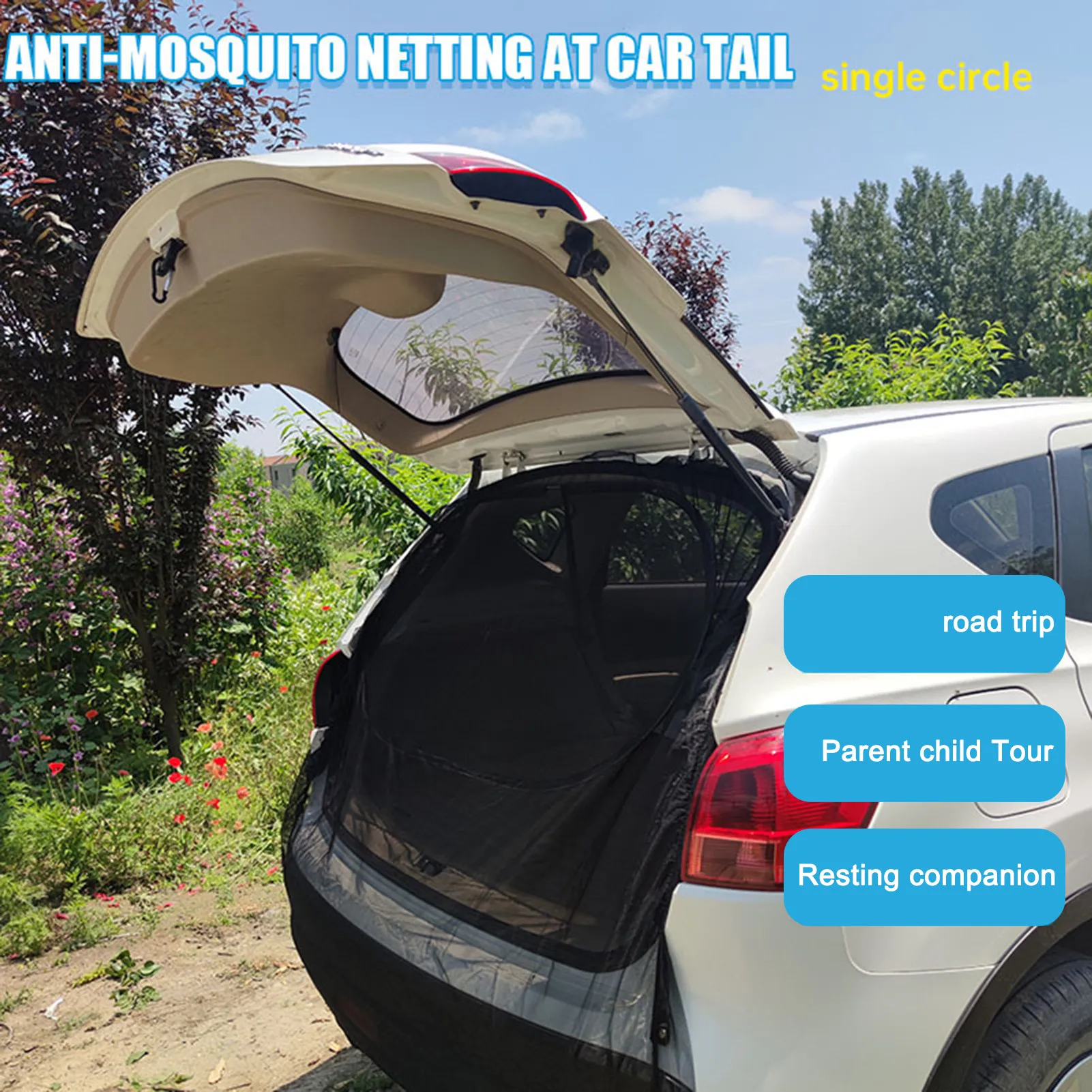Мрежа от мухи, магнитна мрежа за задната врата на колата, защита от комари, магнитно усвояването, Ветрозащитный авто екран за самостоятелно шофиране на открито