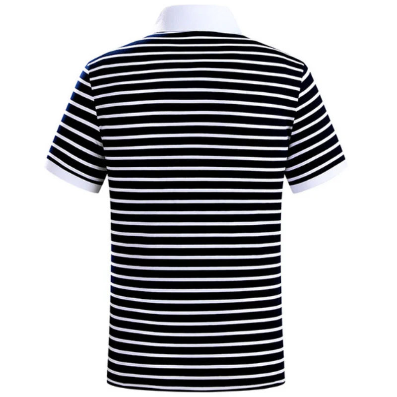 Мъжки Бизнес Ежедневни Тениски, Черно-Бяла Тениска с Къс ръкав 2023, Мъжки Летни Дрехи, Класически Ризи Поло в Райе MY423