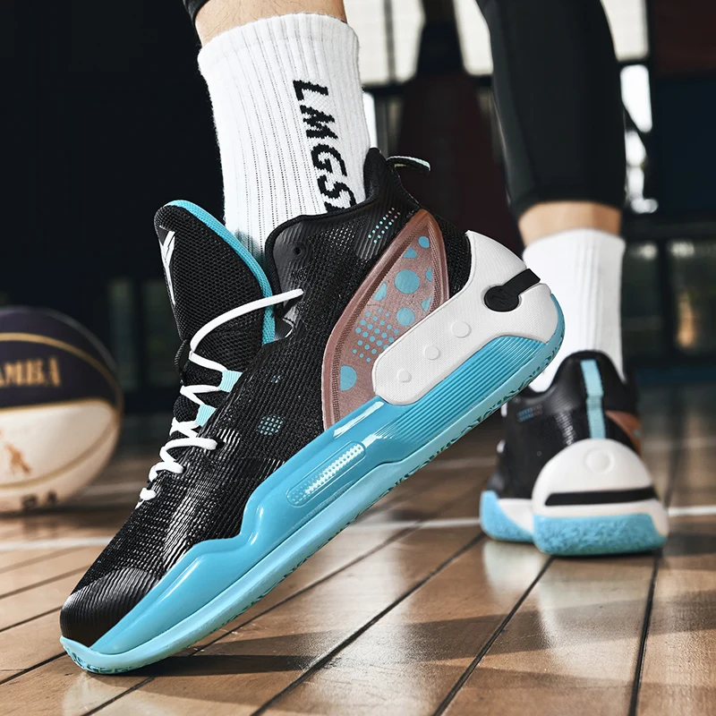 Мъжки баскетболни обувки, баскетболни маратонки, няколко диша мъжки баскетболни обувки с противоскользящим високо берцем