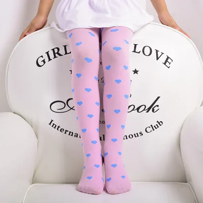 Нов дизайн, чорапогащи за момичета, прекрасни матови кадифени чорапи за децата, стегнати с принтом за момичета, 1 бр.