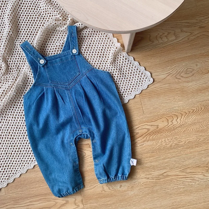 Нови есенни комплекти за малки момчета с дълги ръкави, отложной яка, синя риза с надписи + деним син гащеризон-прашка, детски дрехи E501