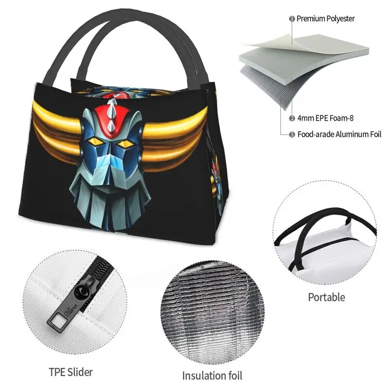 Обичай НЛО Robot Grendizer, чанта за обяд Goldorak, женски охладител, термоизолированные обяд-апарати за работа, Пиник или пътуване
