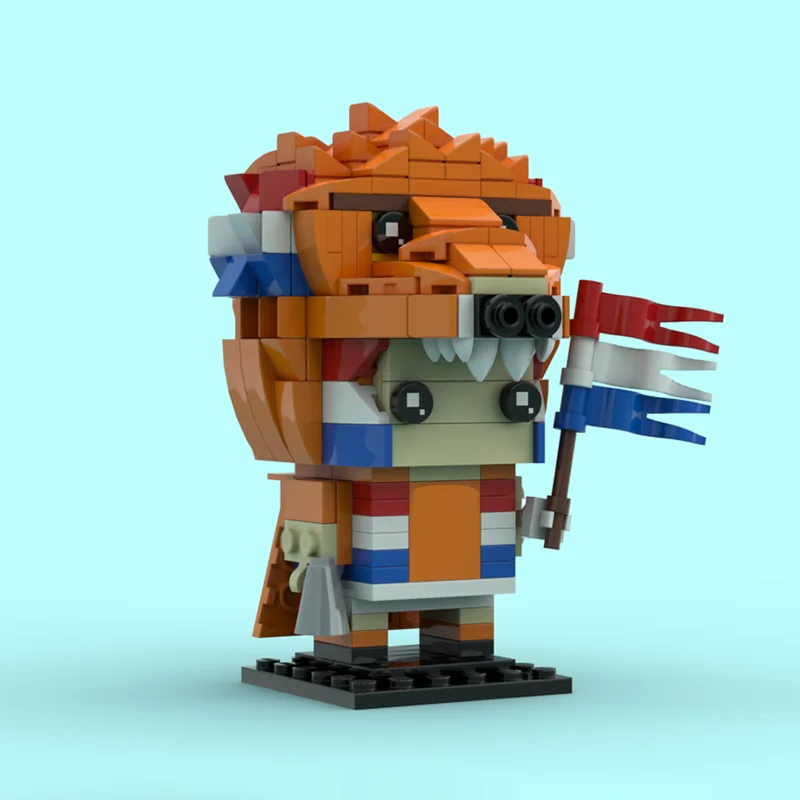 Оранжев Легион Спортен Фен на Moc Строителни Блокове Футбол Netherland Brickheadz Модел на Технология Тухли направи си САМ Играчка За Деца