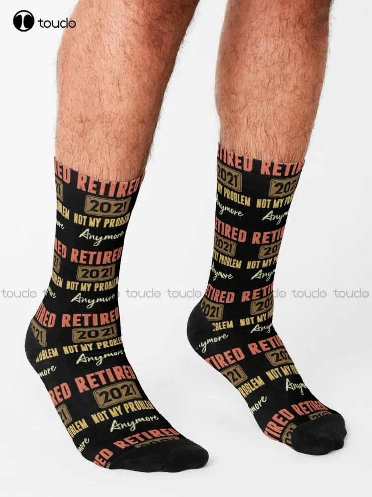 Пенсионер 2021 Повече не е мой проблем - Реколта Подарък Чорапи За пенсиониране, Мъжки Нови Чорапи С Хубав Модел, Забавен Есента е най-Добрият Анимационен филм